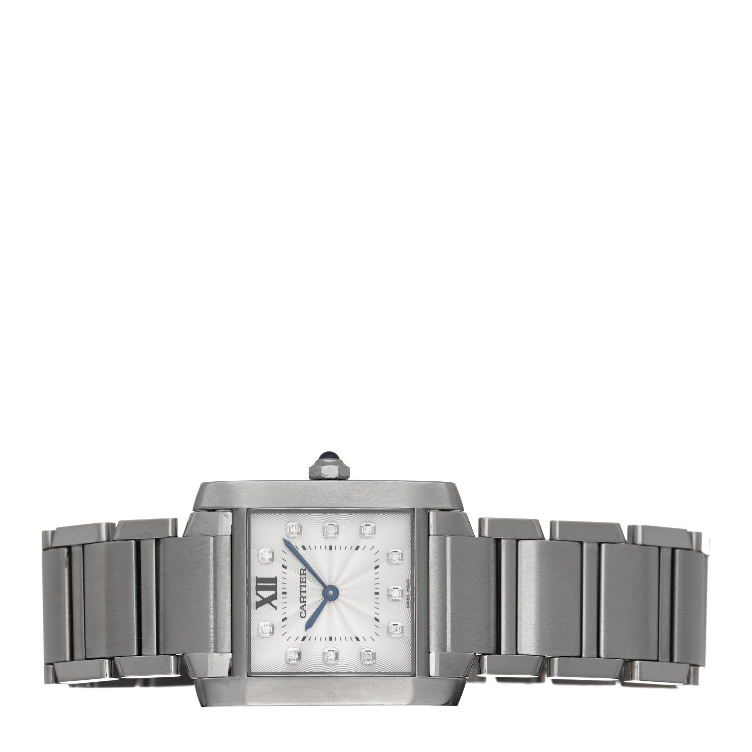 Cartier Stainless Steel Diamond 25mm Tank Francaise Quartz Watch 2 of 4