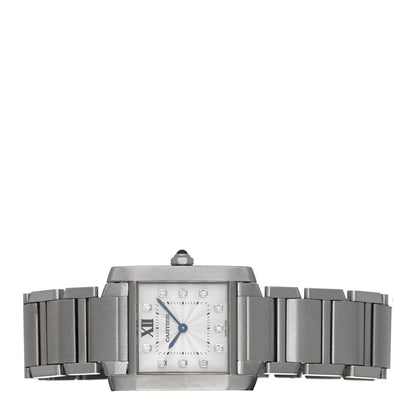 Cartier Stainless Steel Diamond 25mm Tank Francaise Quartz Watch 2 of 4