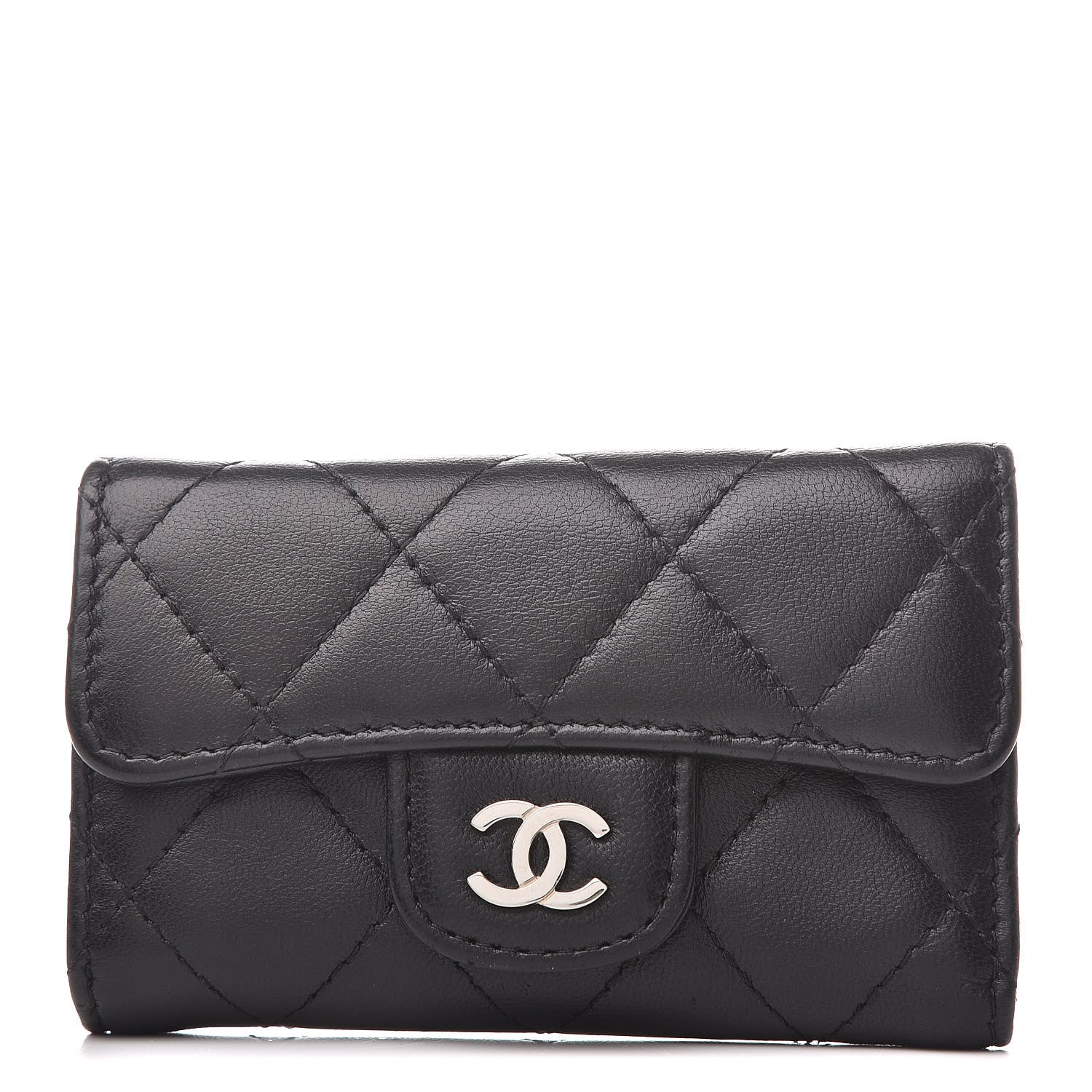 Chanel Lambskin Quilted 6 Key Holder Black 1 of 13