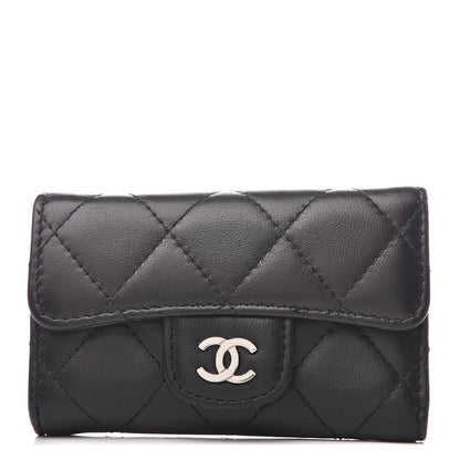Chanel Lambskin Quilted 6 Key Holder Black 1 of 13