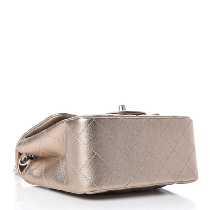 Chanel Metallic Lambskin Quilted Mini Square Flap Light Gold 4 of 10