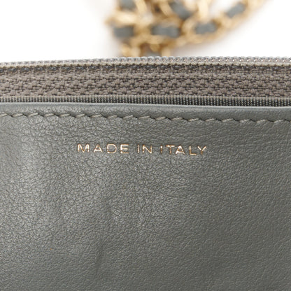 Chanel Lambskin Quilted Boy Wallet On Chain WOC Grey 7 of 13