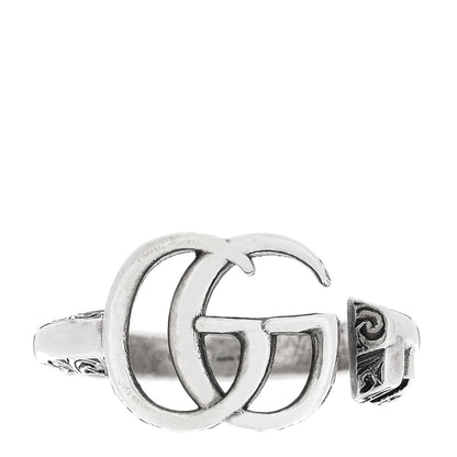 Gucci Sterling Silver GG Marmont Key Motif Ring 53 6.25 1 of 5
