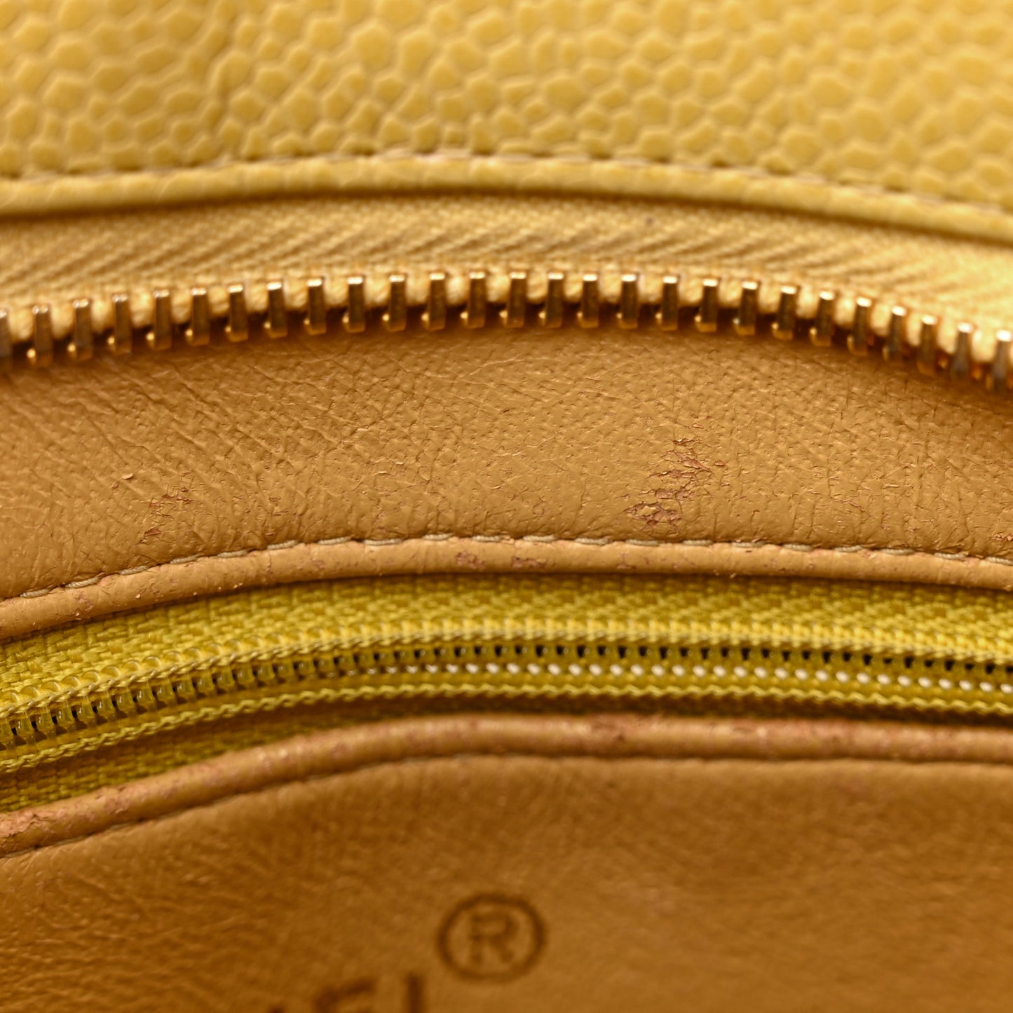 Caviar Quilted Medallion Tote Yellow
