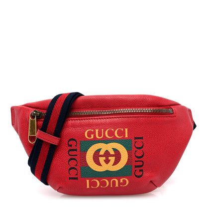 Gucci Grained Calfskin Small Logo Belt Bag Hibiscus Red 1 of 10