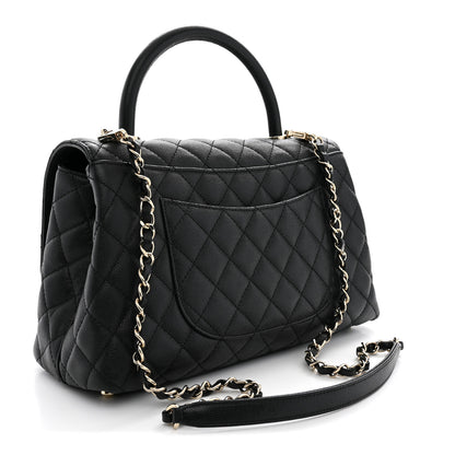 Chanel Caviar Quilted Small Coco Handle Flap Black 3 of 12