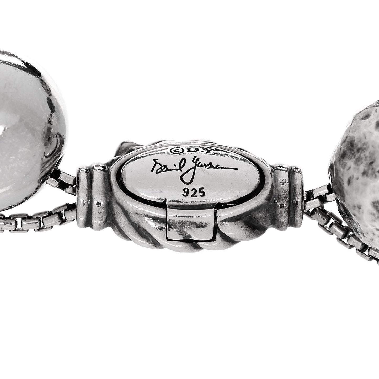 Sterling Silver Black Onyx Hematine 14mm Elements Bead Bracelet