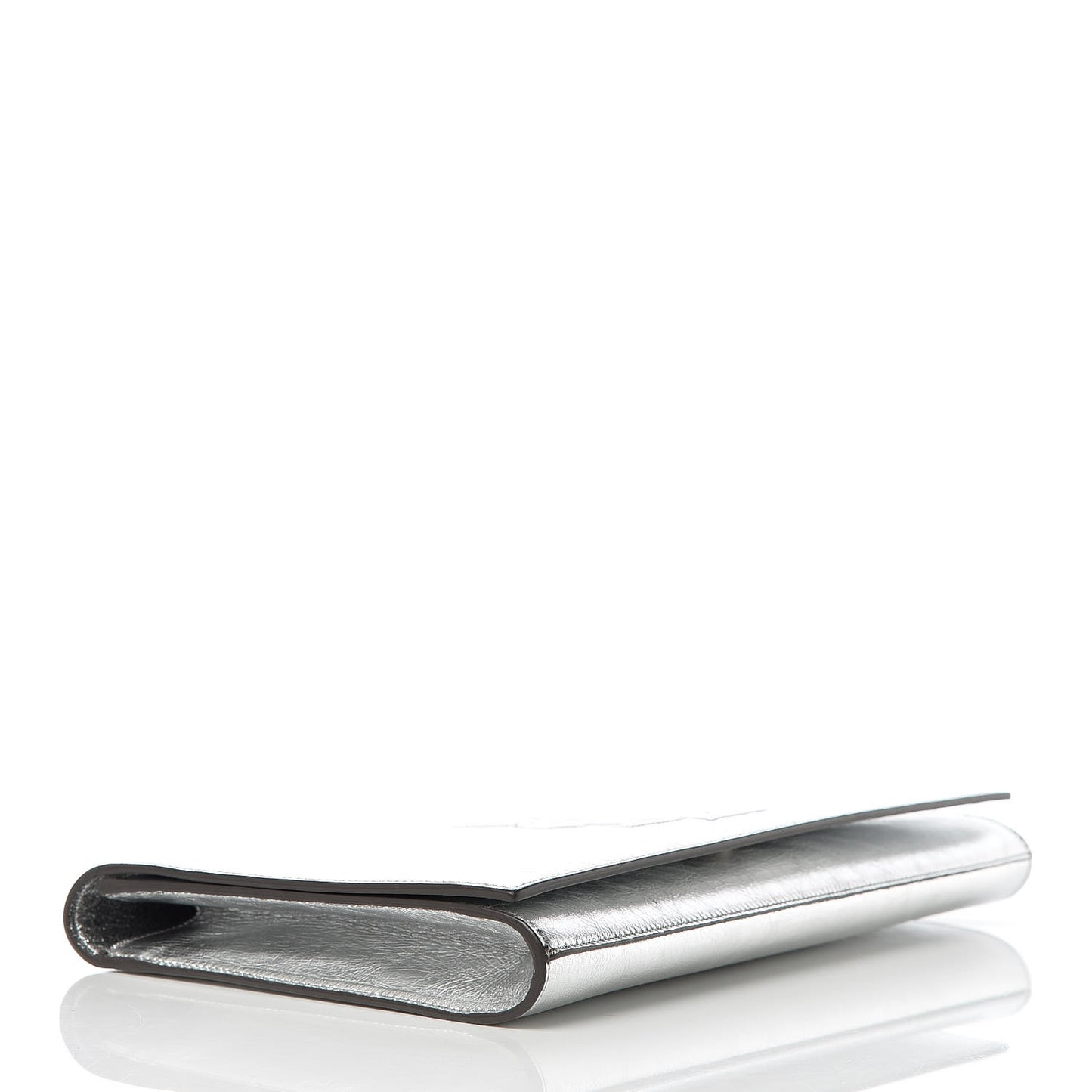 Metallic Calfskin Monogram Large Belle De Jour Clutch Silver