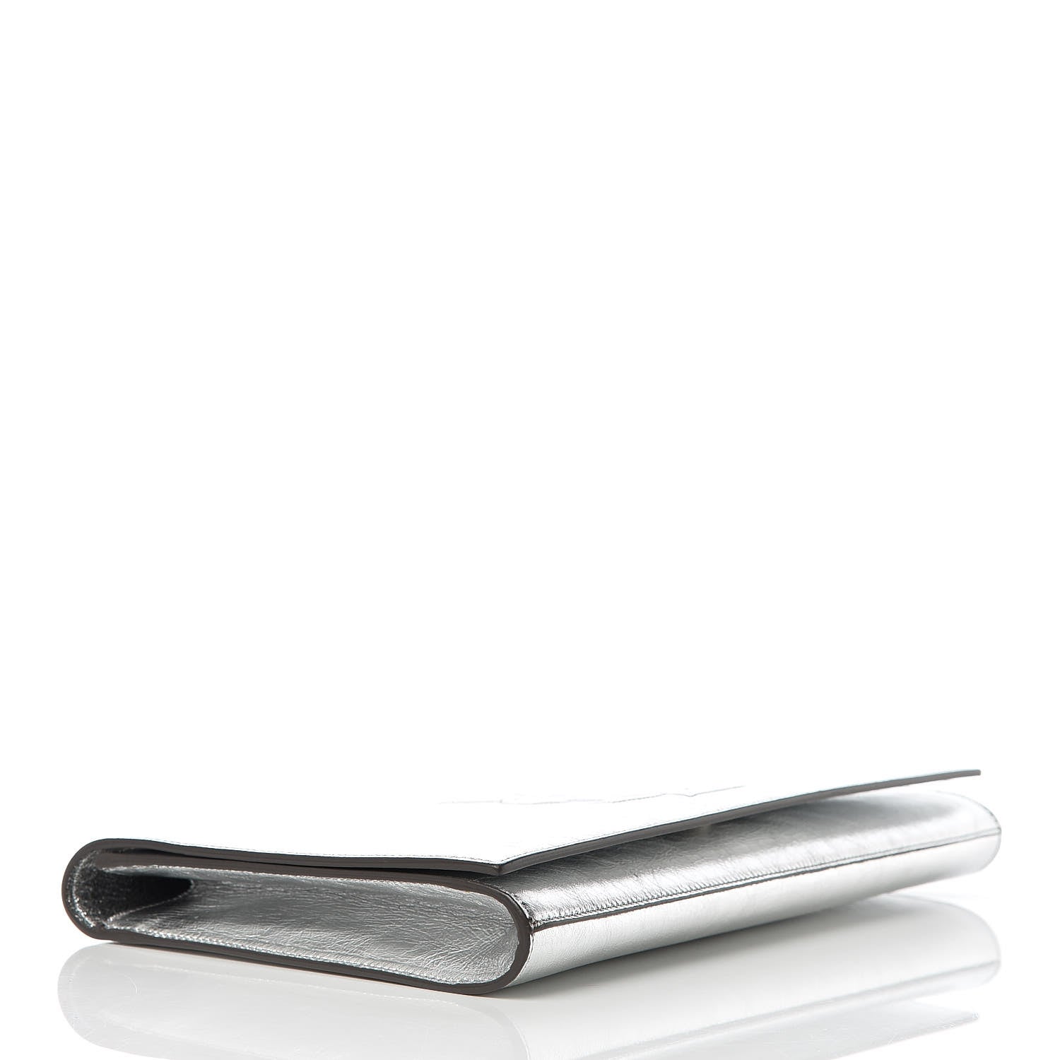 Saint Laurent Metallic Calfskin Monogram Large Belle De Jour Clutch Silver 4 of 9