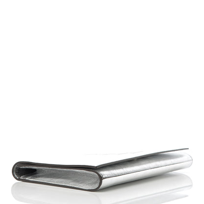 Saint Laurent Metallic Calfskin Monogram Large Belle De Jour Clutch Silver 4 of 9