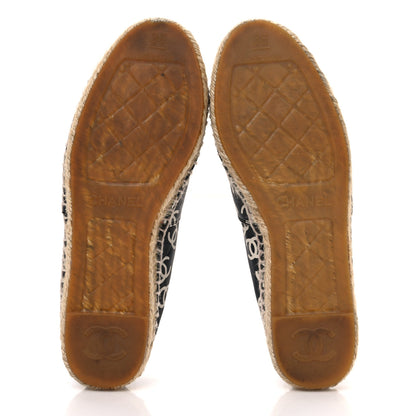 Chanel Lambskin Printed CC Espadrilles 36 Black White 7 of 12