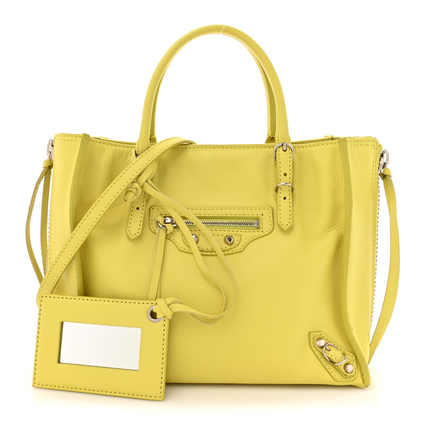 Calfskin Papier Mini A4 Jaune Poussin