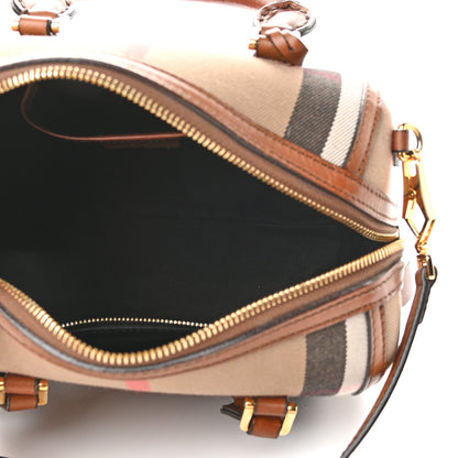 Burberry House Check Bridle Calfskin Small Alchester Bowling Bag Dark Tan 5 of 10