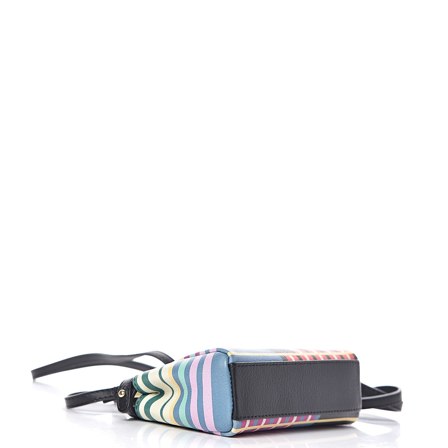 Fendi Vitello Seta Digital Print Micro Peekaboo Iconic Satchel Multicolor Black 4 of 10