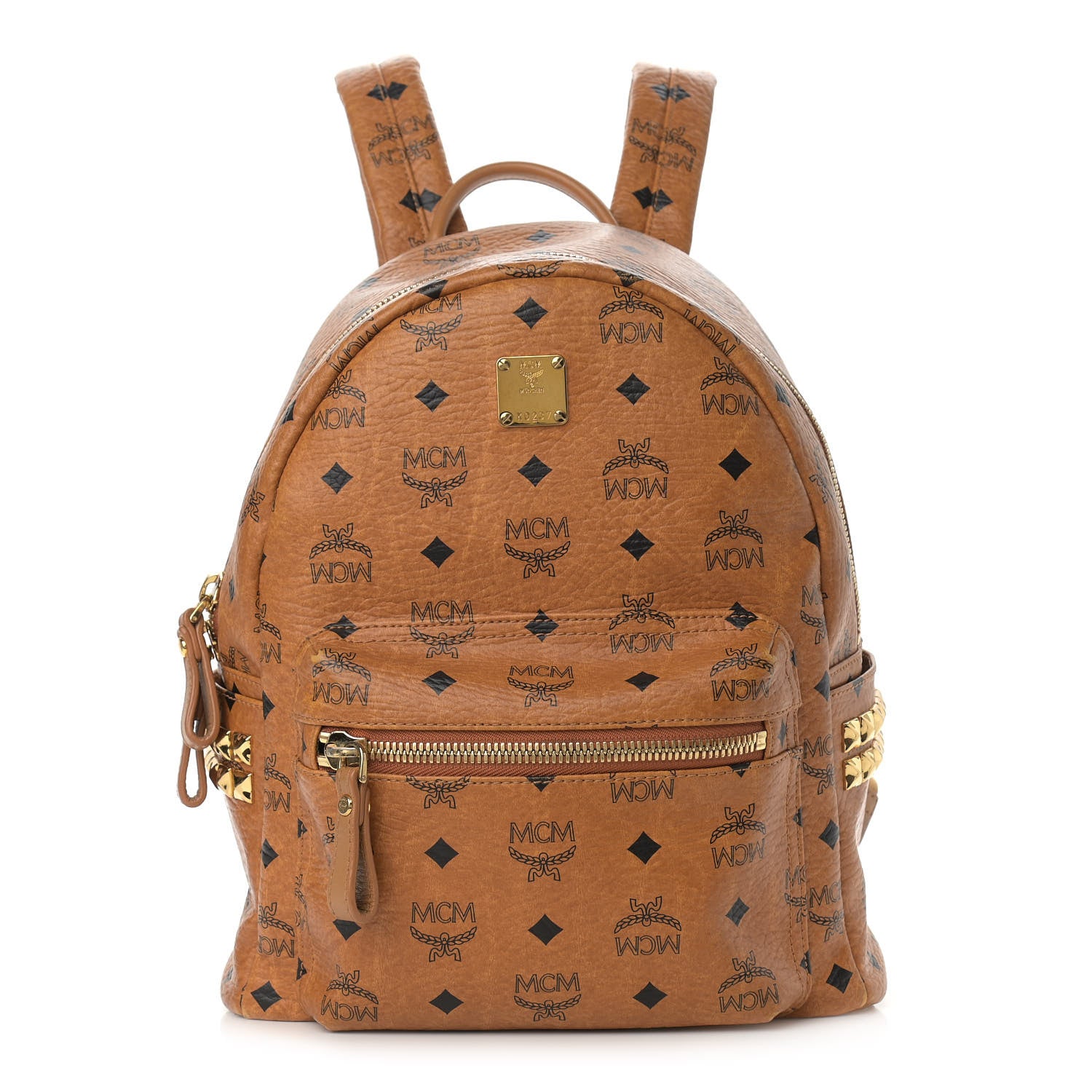MCM Visetos Side Stud Mini Stark Backpack Cognac 1 of 18