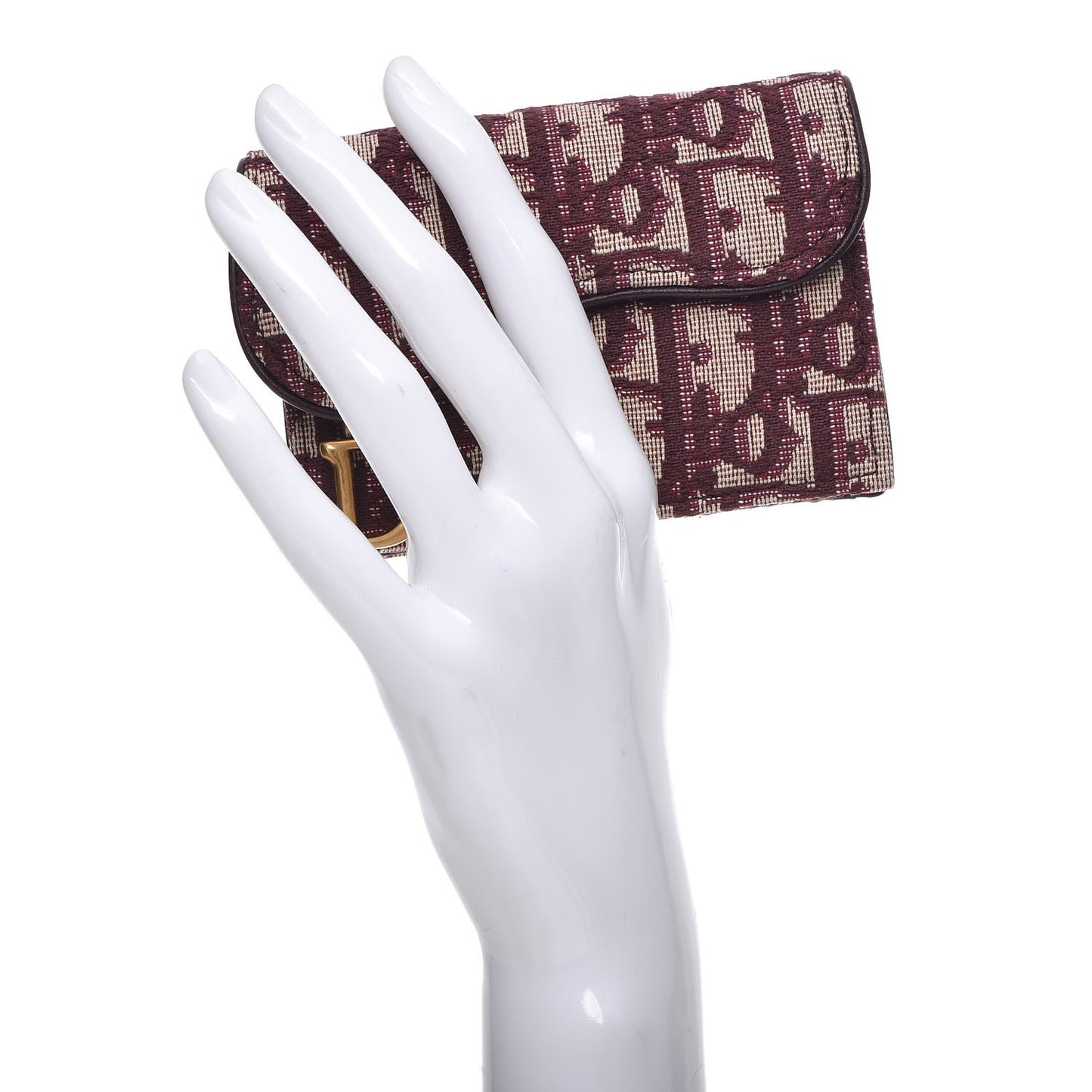 Oblique Saddle Card Holder Bordeaux
