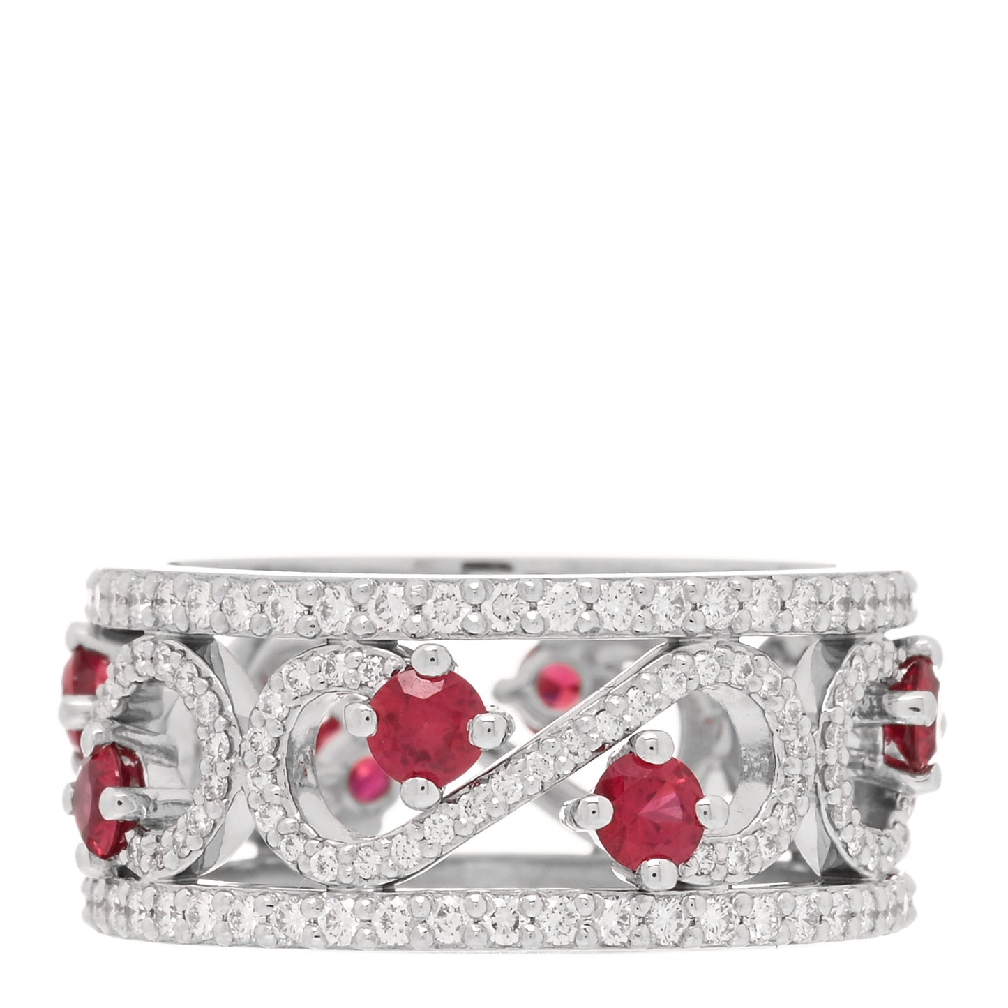 Platinum Diamond Ruby Enchant Scroll Ring 53 6.25