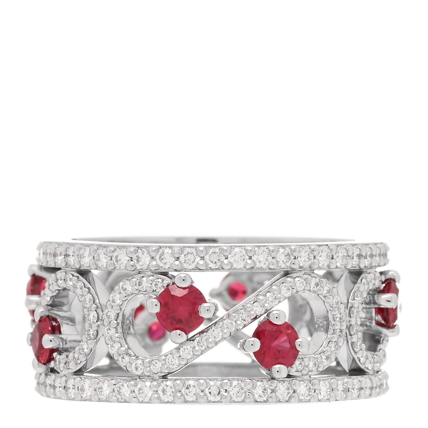 Tiffany Platinum Diamond Ruby Enchant Scroll Ring 53 6.25 3 of 5