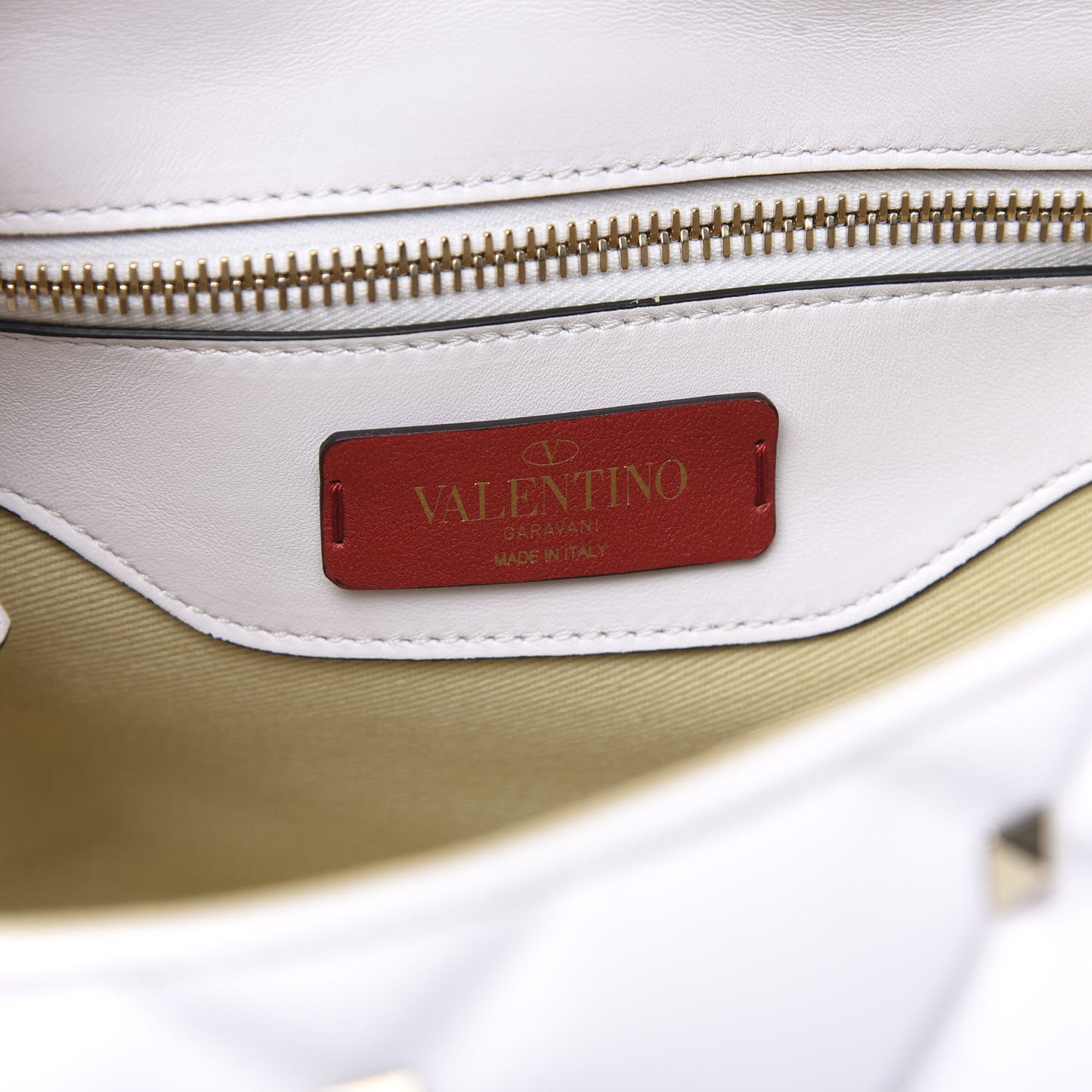 Lambskin VLTN Print Candystud Top Handle Bag Optic White Black