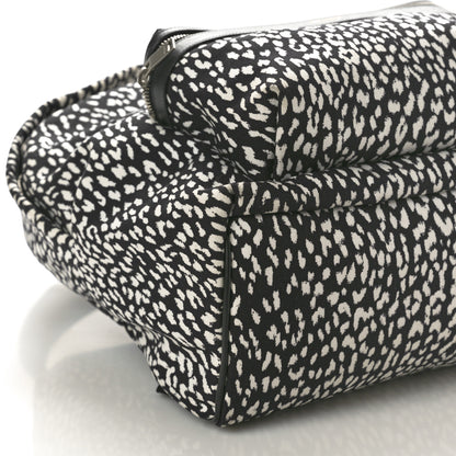 Saint Laurent Canvas Leopard Print City Backpack Black White 9 of 10