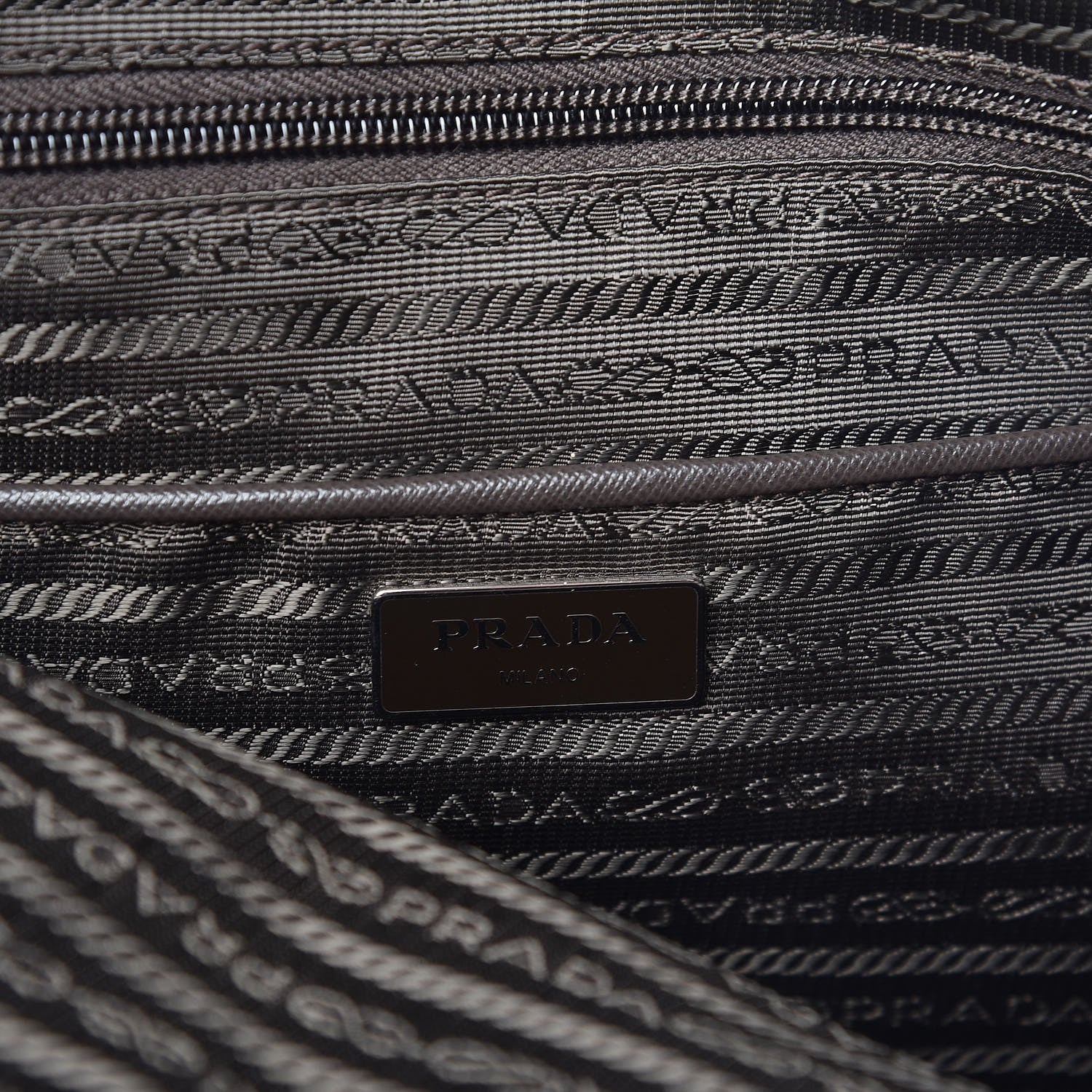 Prada Tessuto Stampato Nylon Saffiano Print Tote Cacao 7 of 10