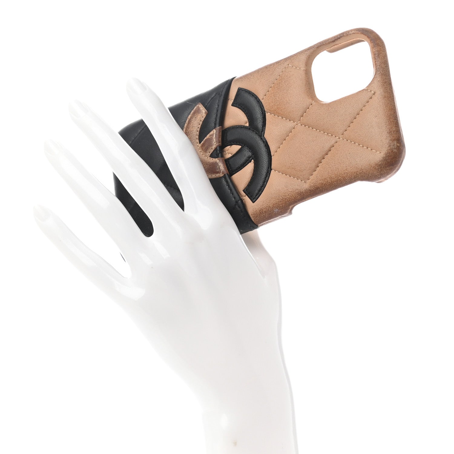 Chanel Lambskin Quilted CC iPhone XI Pro Case Beige Black 4 of 6