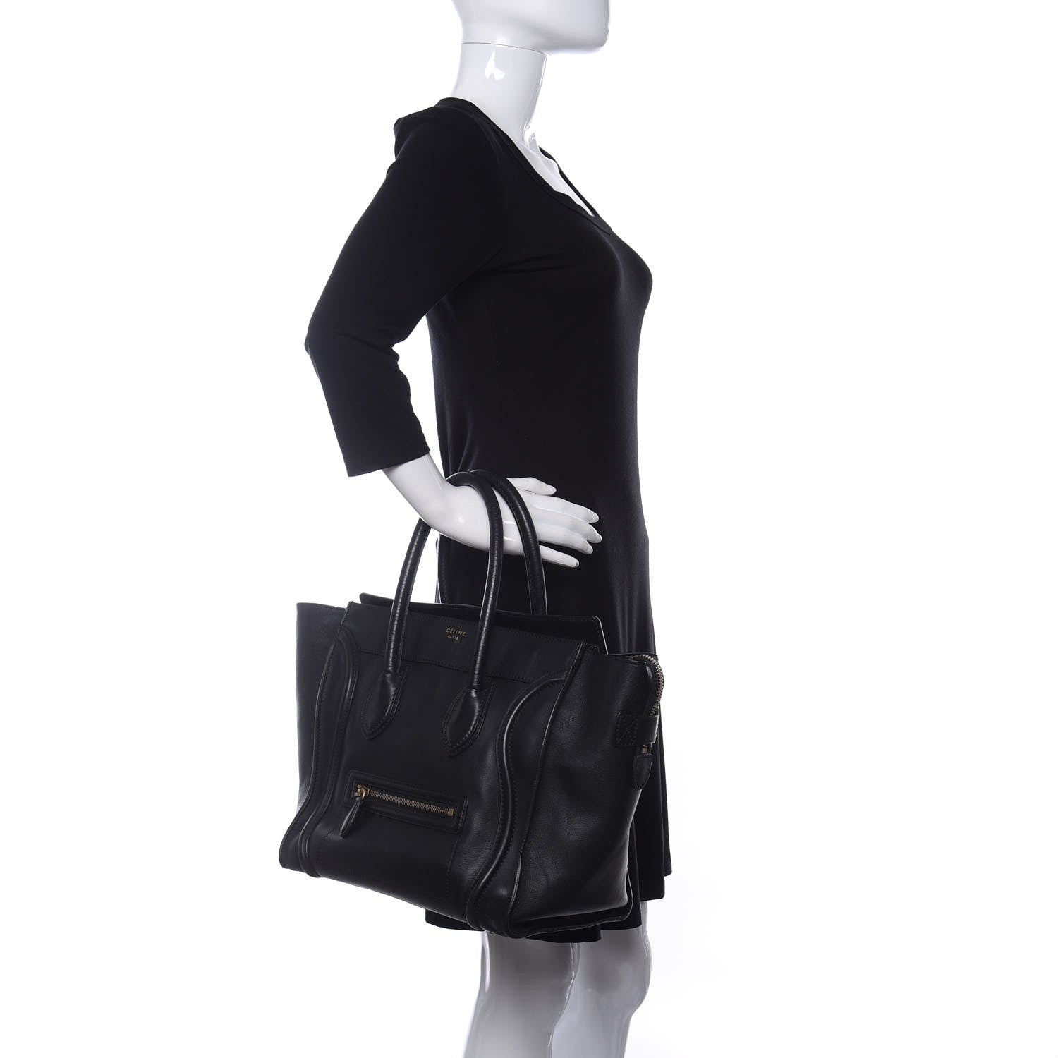 Celine Smooth Calfskin Mini Luggage Black 2 of 16