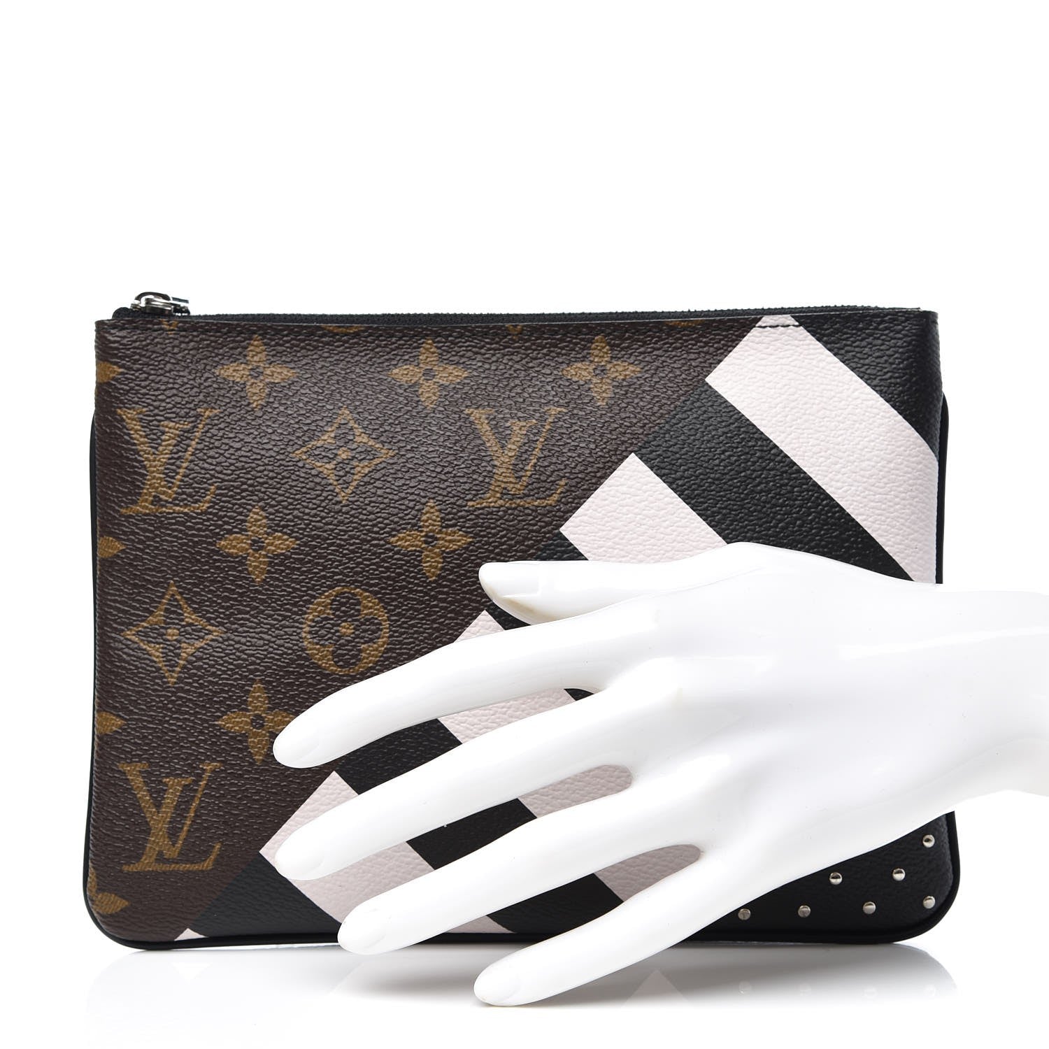 Louis Vuitton Monogram Stripes Pochette Plate PM 2 of 7