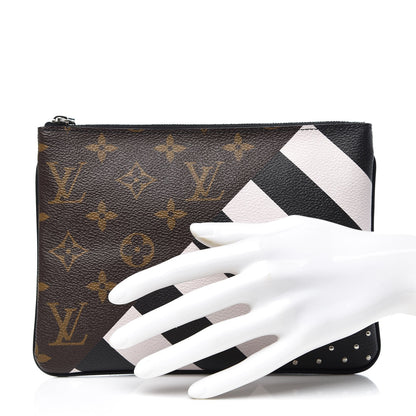 Louis Vuitton Monogram Stripes Pochette Plate PM 2 of 7