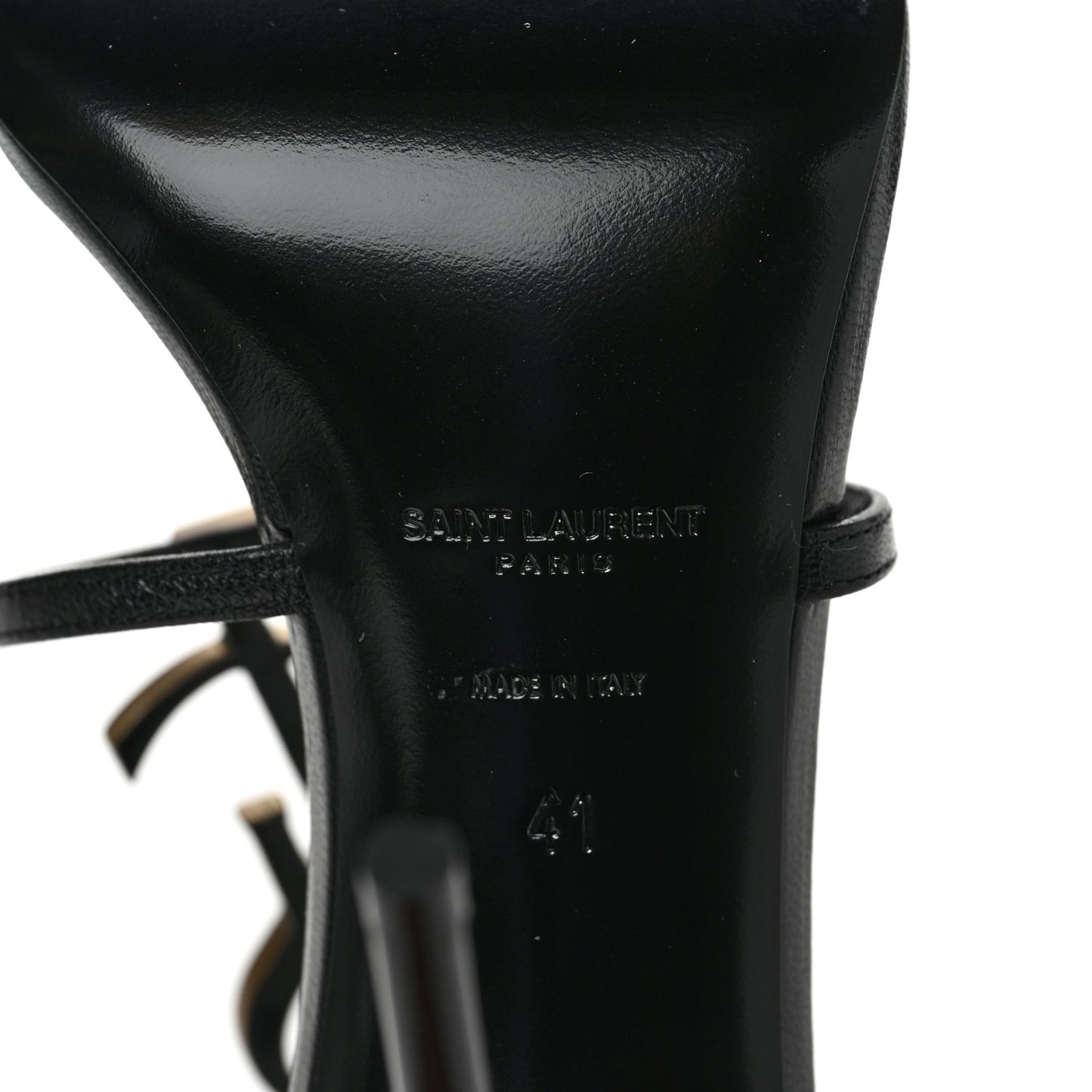 Cassandra Ankle Strap Sandals 41 Black Gold