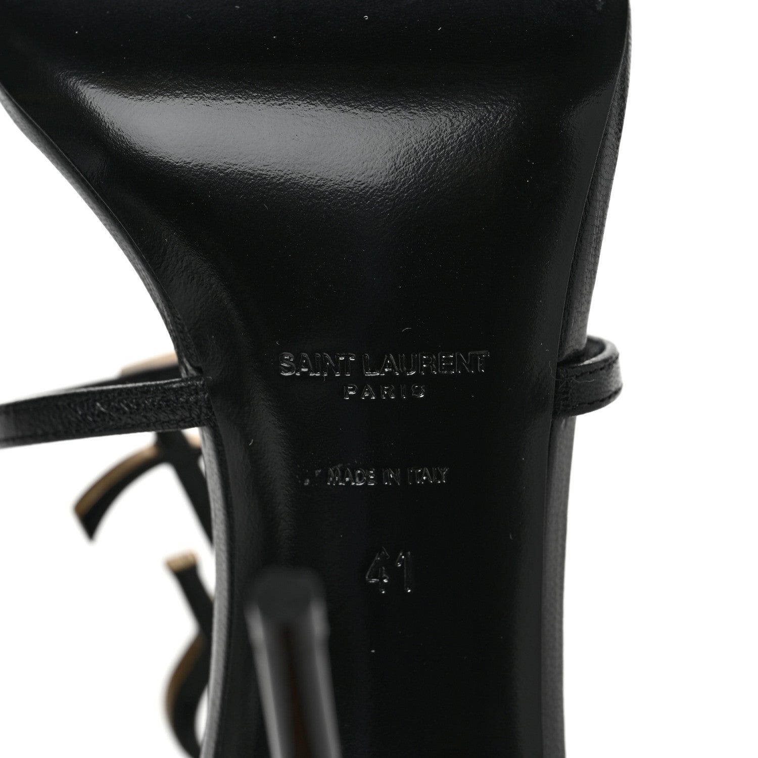 Saint Laurent Cassandra Ankle Strap Sandals 41 Black Gold 6 of 7