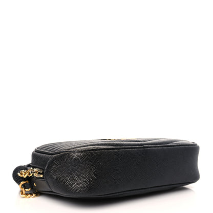 Saint Laurent Grain De Poudre Matelasse Monogram Mini Lou Camera Bag Black 4 of 11