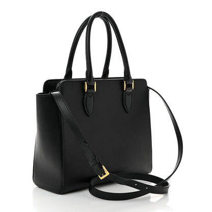 Prada Saffiano Soft Calfskin Small Zippered Tote Black 3 of 9