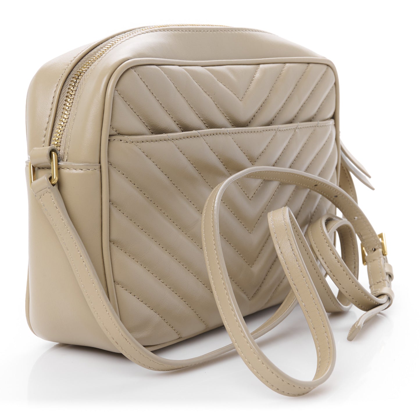 Calfskin Matelasse Monogram Lou Camera Bag Dark Beige