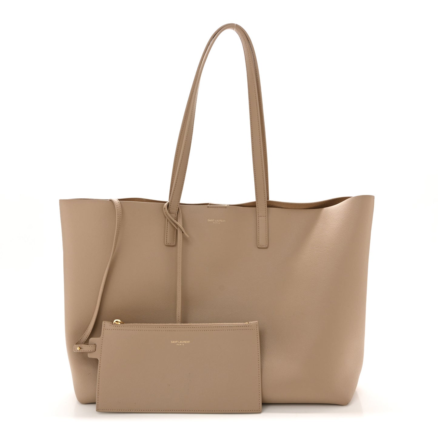 Calfskin Large Shopping Tote Dark Beige