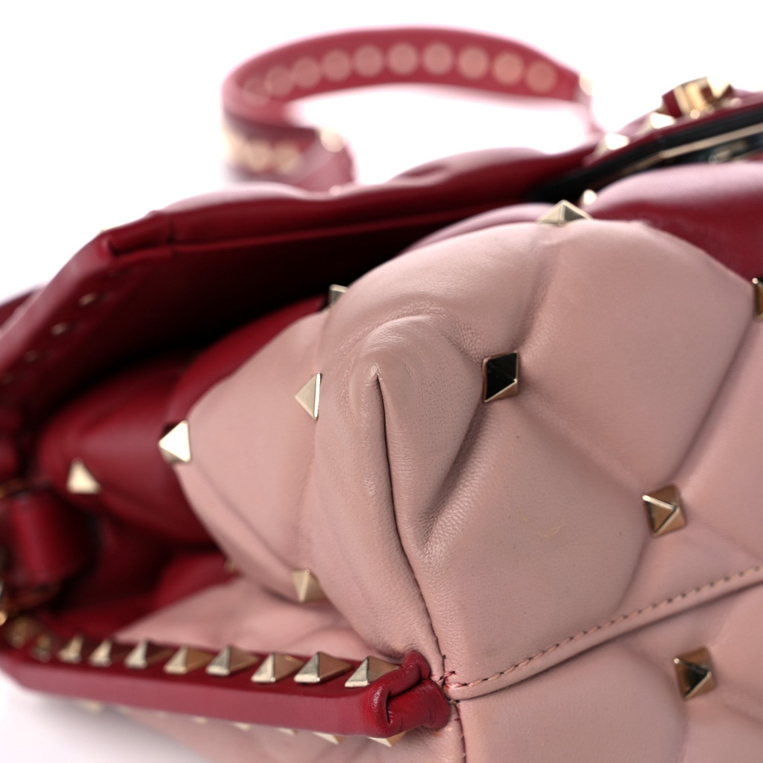 Valentino Garavani Nappa Medium Candystud Top Handle Bag Poudre Rubino 7 of 16