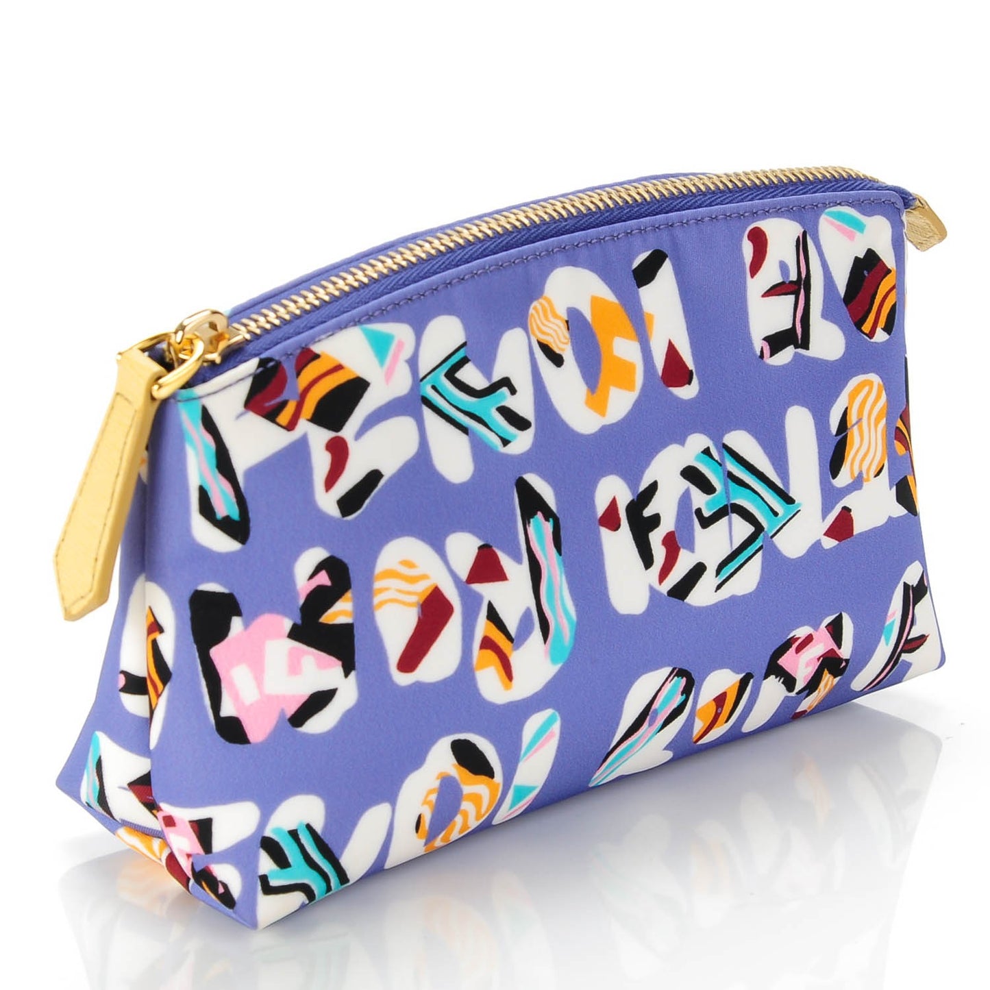 Nylon Roma Print Cosmetic Pouch Cassis Paglia