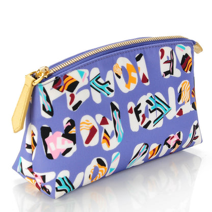 Fendi Nylon Roma Print Cosmetic Pouch Cassis Paglia 3 of 9