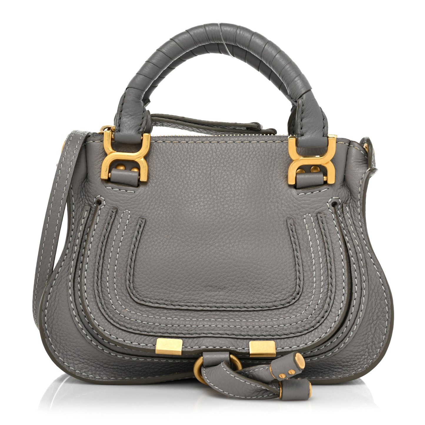 Calfskin Mini Marcie Satchel Cashmere Grey