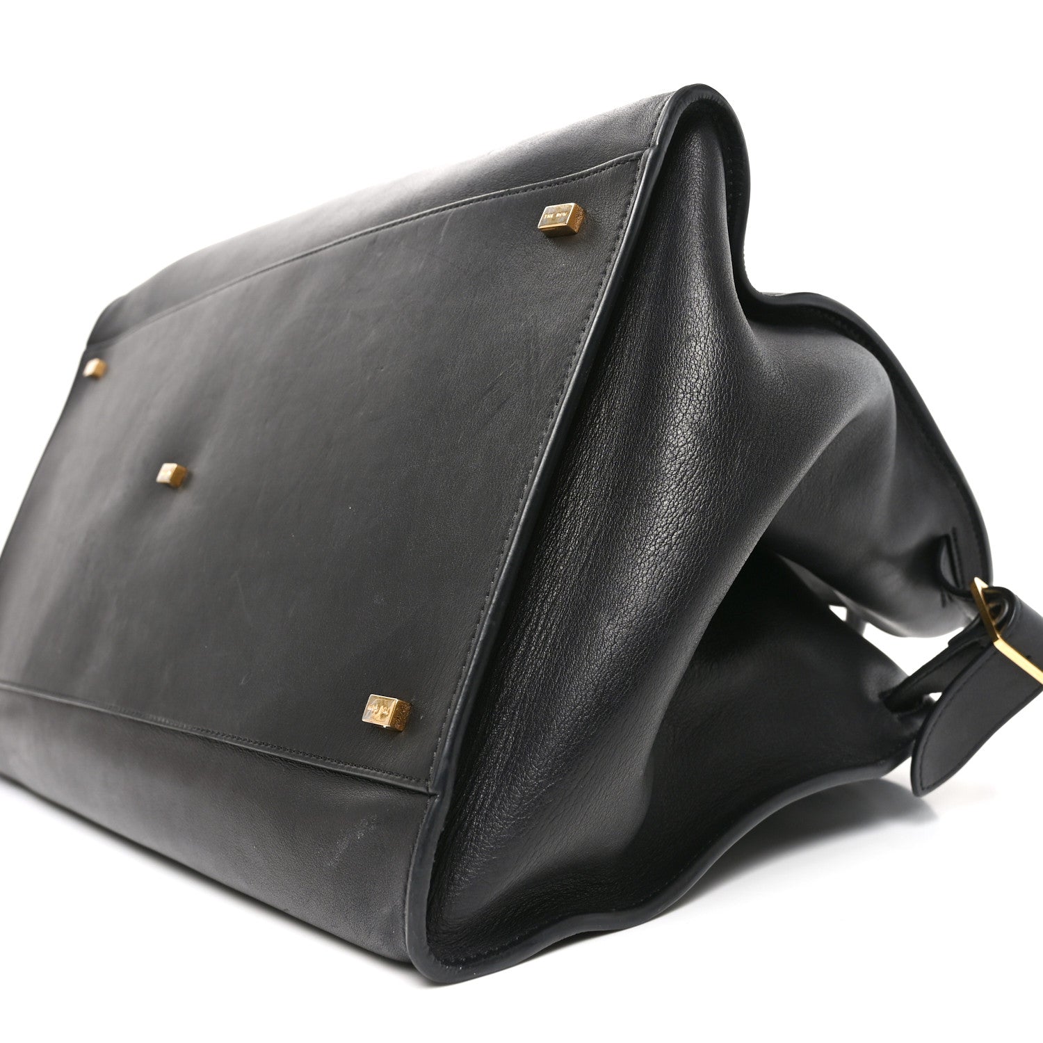 The Row Polished Saddle Calfskin Soft Margaux 17 Black 9 of 9