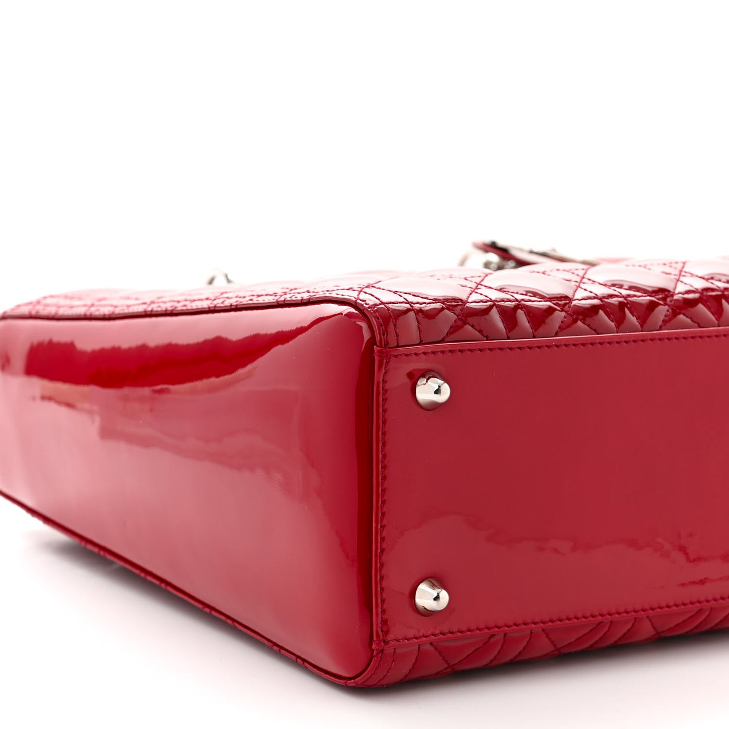 Patent Cannage Large Lady Dior Red
