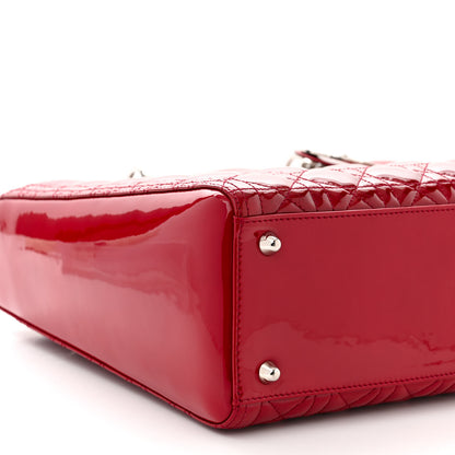 Christian Dior Patent Cannage Large Lady Dior Red 9 of 12