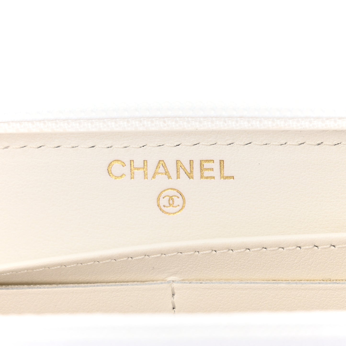 Caviar Quilted Boy Long Zip Around Wallet White
