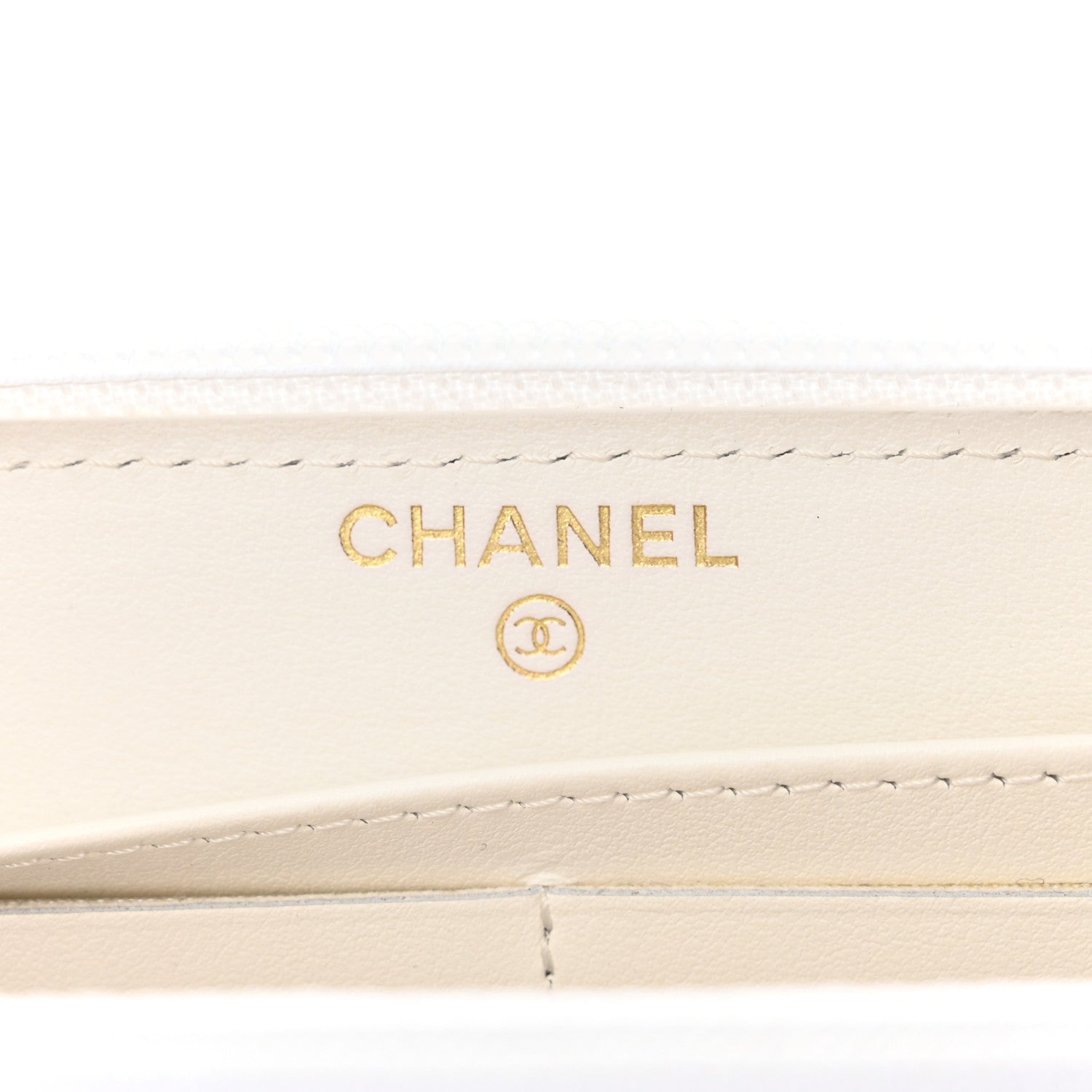 Chanel Caviar Quilted Boy Long Zip Around Wallet White 6 of 9