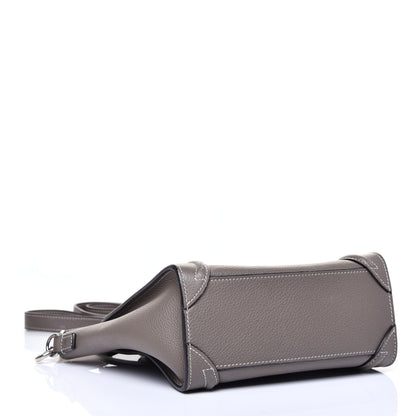 Celine Drummed Calfskin Nano Luggage Souris 4 of 10
