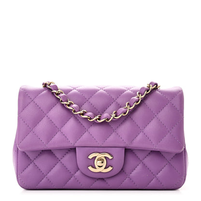Chanel Lambskin Quilted Mini Rectangular Flap Purple 1 of 10