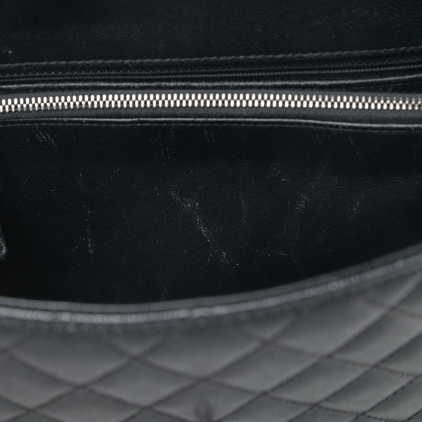 Caviar Lizard Quilted Medium Coco Handle Flap Black