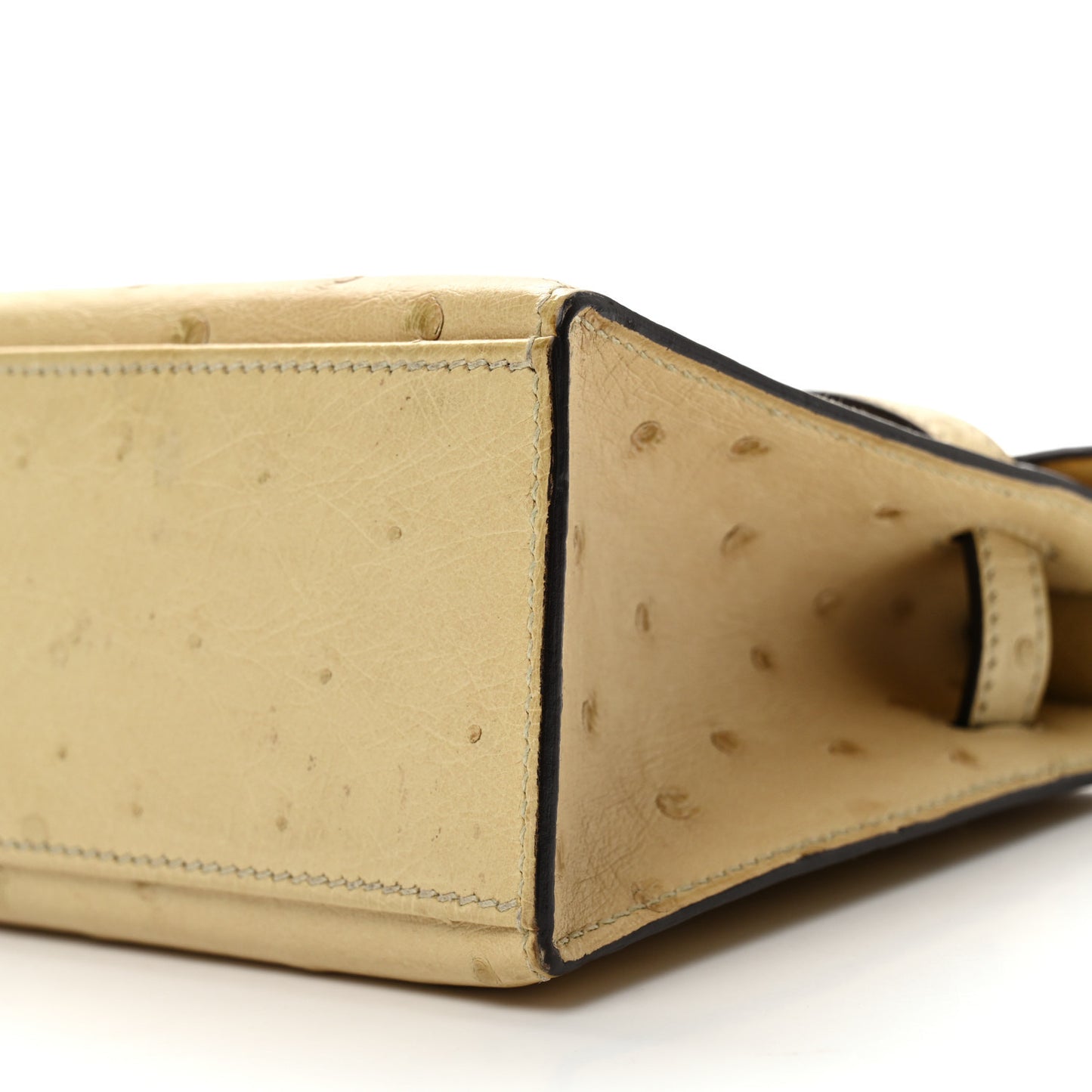 Ostrich Kelly Pochette Clutch Parchemin