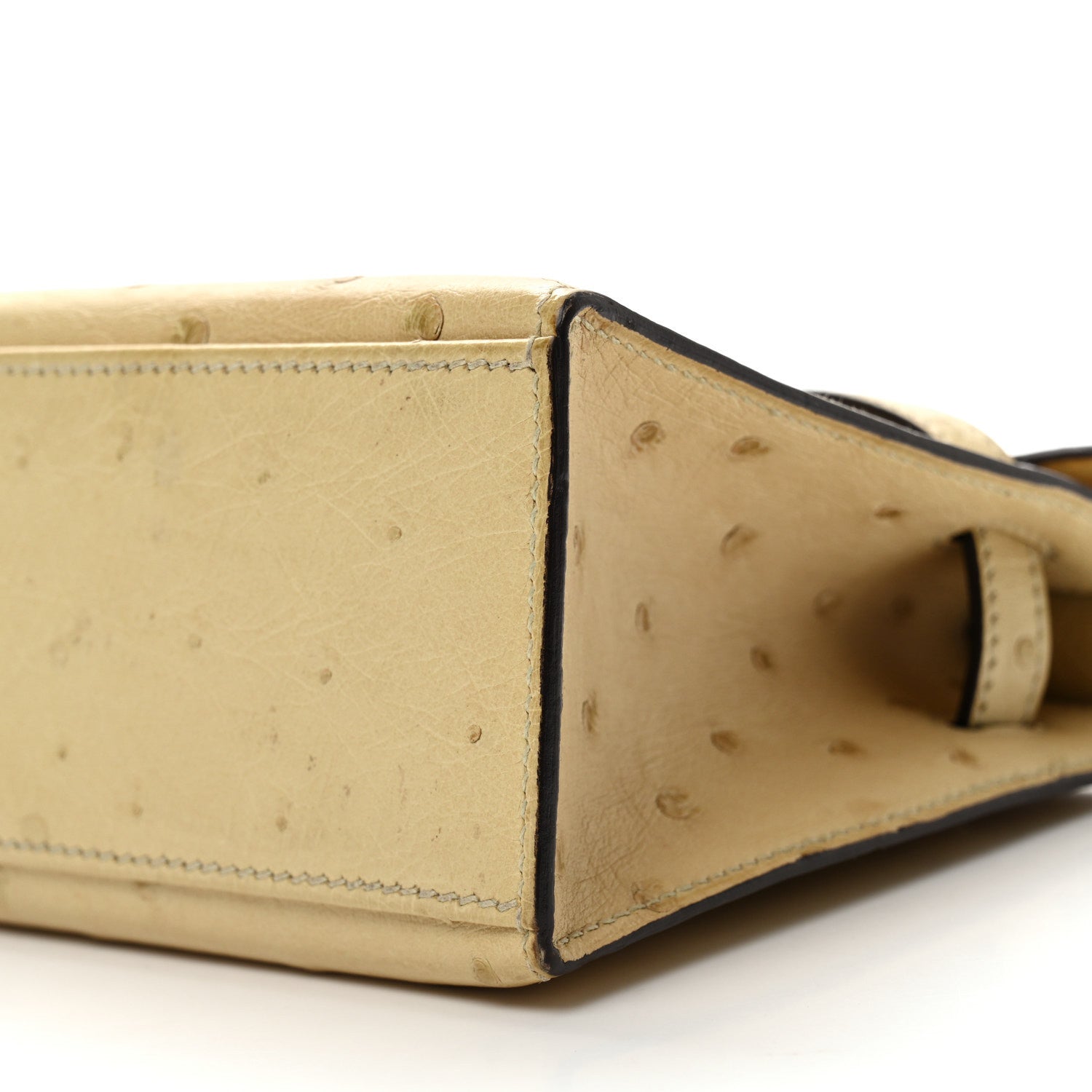 Hermes Ostrich Kelly Pochette Clutch Parchemin 10 of 12