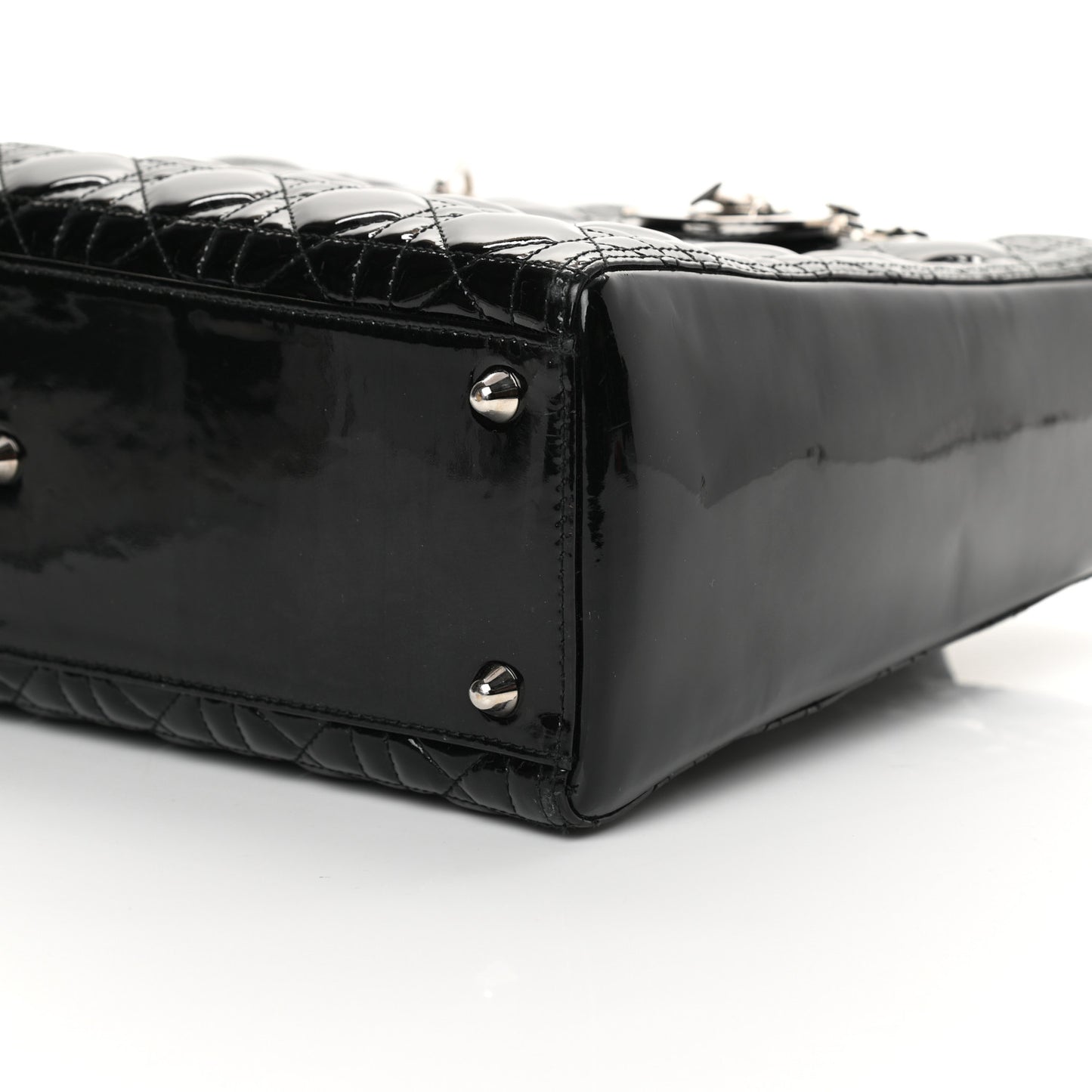 Patent Cannage Large Lady Dior Black